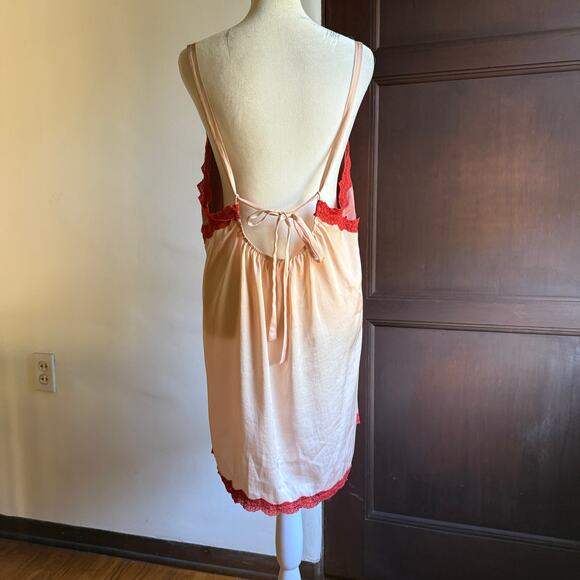 FREE PEOPLE | Intimately On the Rise Satin Lace Trim Tie Back Chemise | Medium - Picture 5 of 6